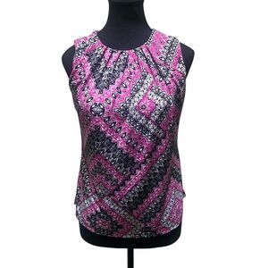Calvin Klein Pink and Black Geometric Blouse GUC PS